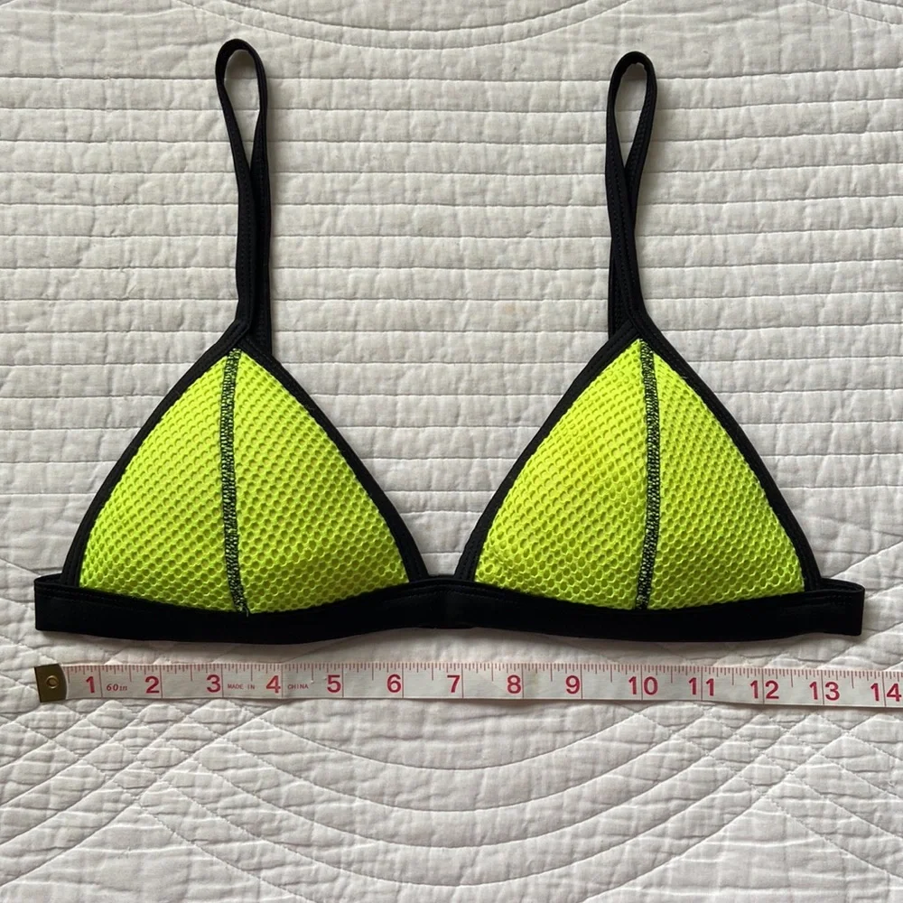 Triangl Ollie Coco Moon Bikini Top Neoprene Mesh Crochet Yellow Black Small